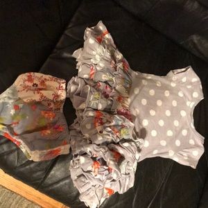 Grey and white polka dot dress